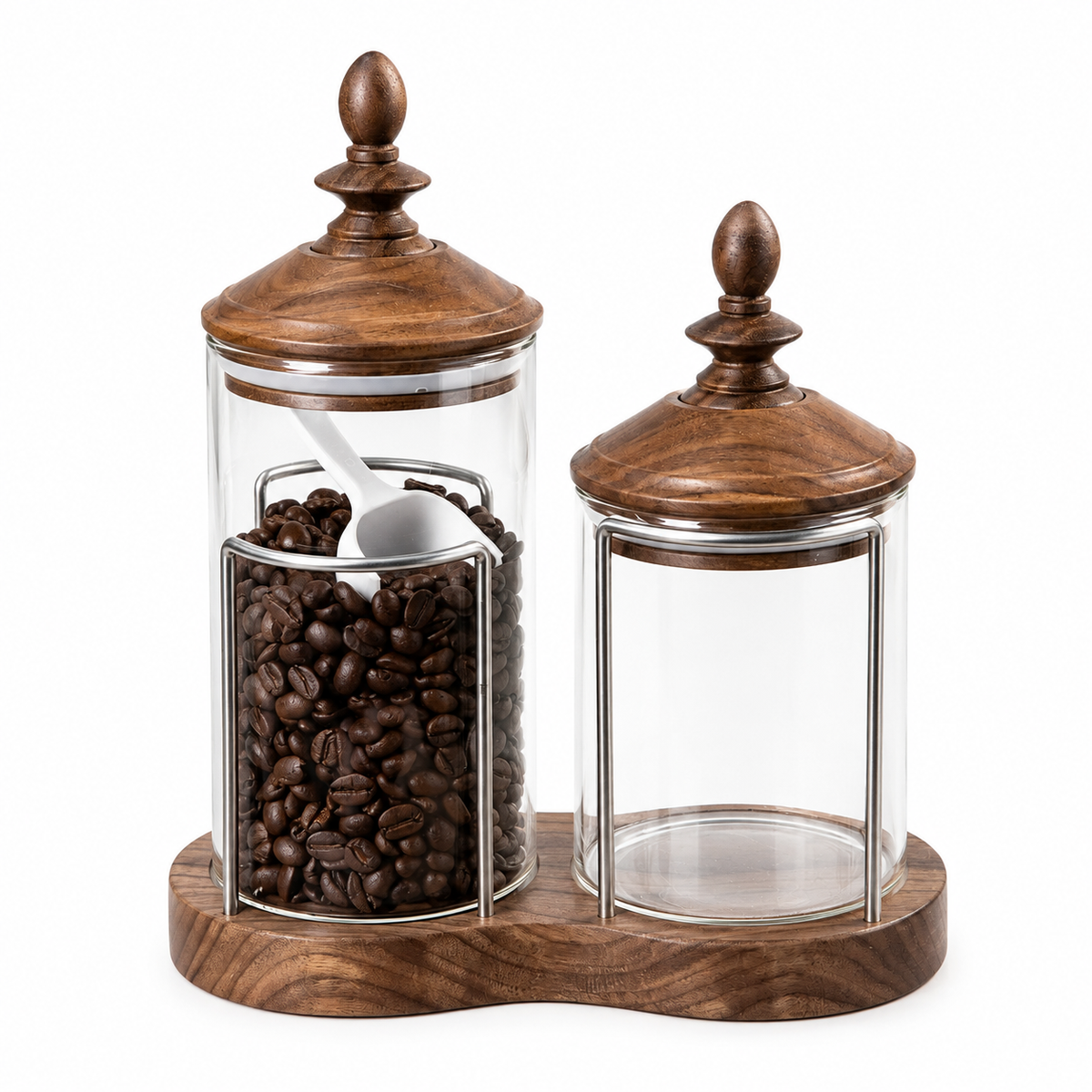 Borosilicate Glass Canister with Walnut Lid