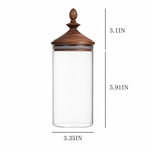 Borosilicate Glass Canister with Walnut Lid