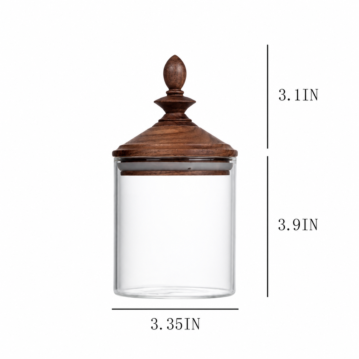 Borosilicate Glass Canister with Walnut Lid