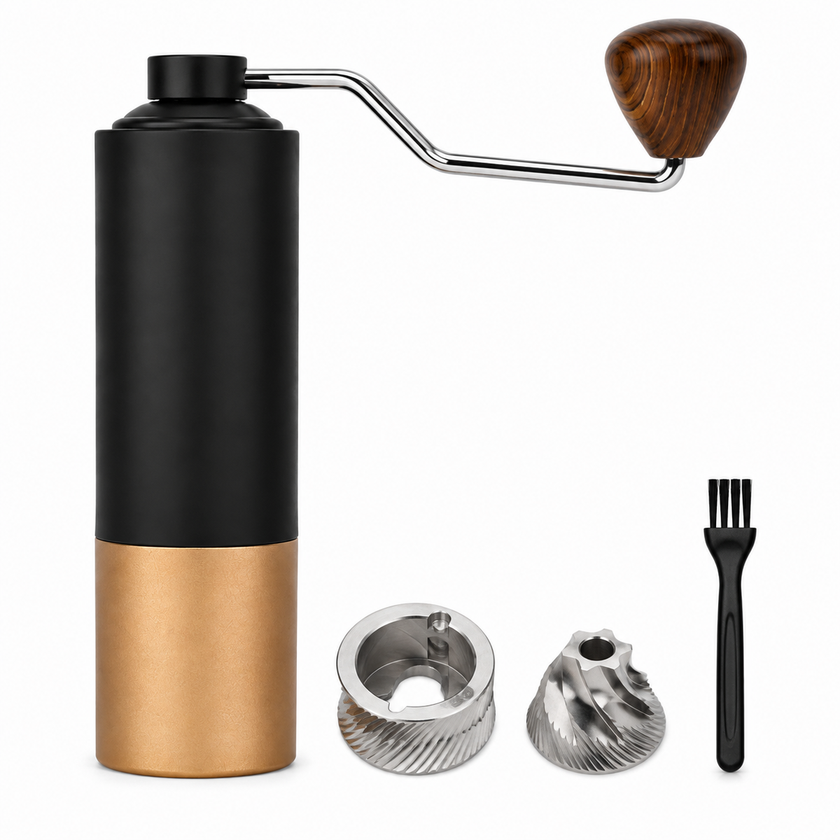 Manual Burr Coffee Grinder, Black and Rose Gold
